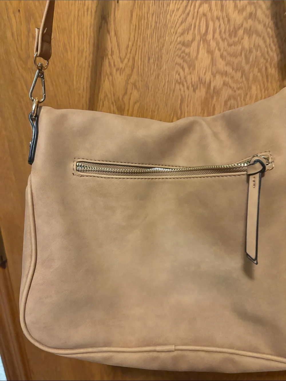 Beige/Tan Crossbody Bag with Flap faux leather